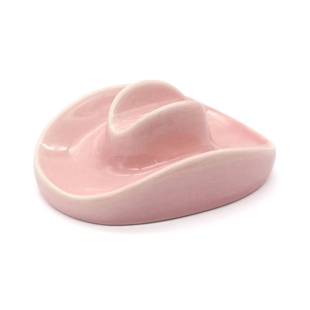 Pink Cowgirl Hat-Shaped Jewelry Holder / Trinket Dish